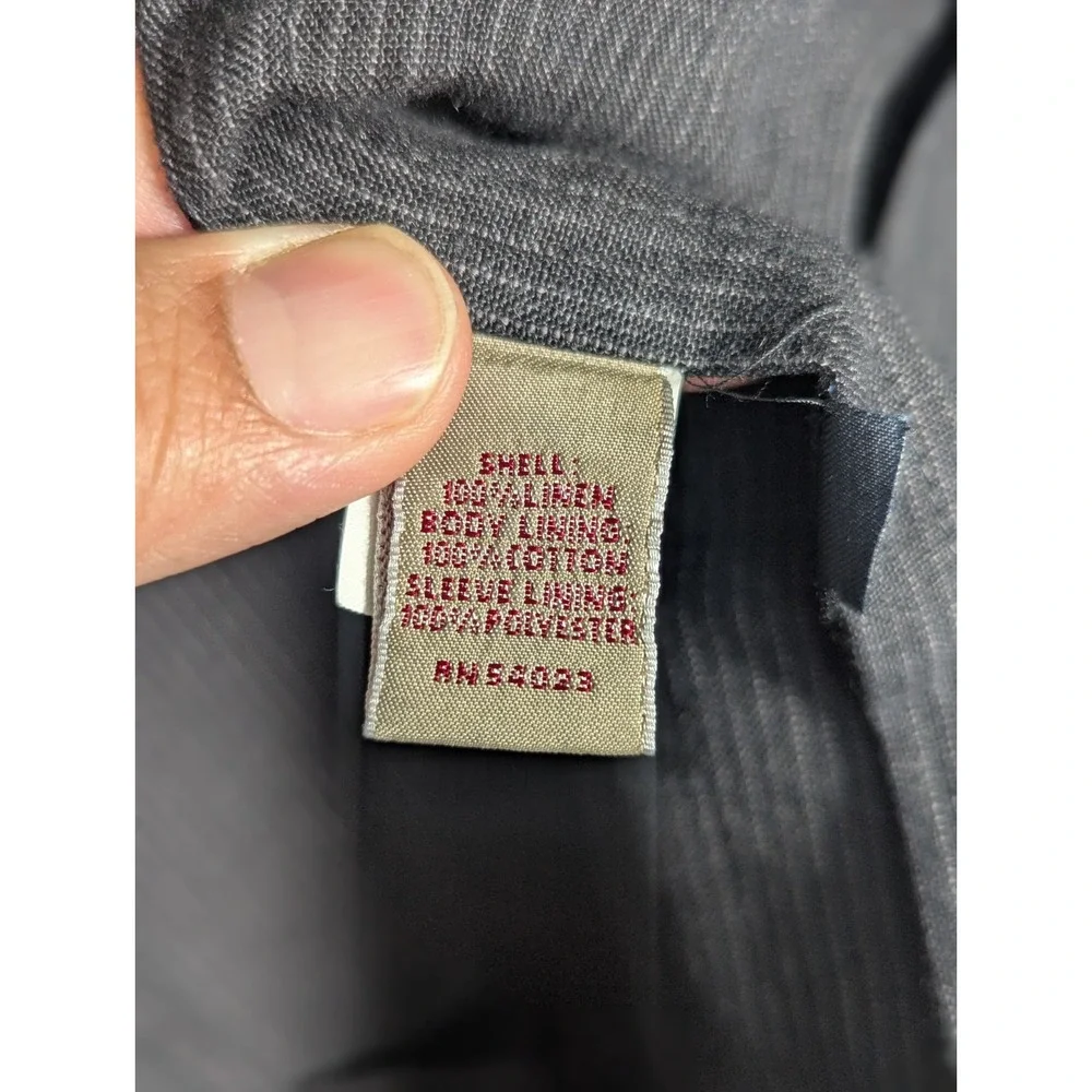 Banana Republic Linen Blazer Mens 40S Black Pinstripe Two Button‎ Career